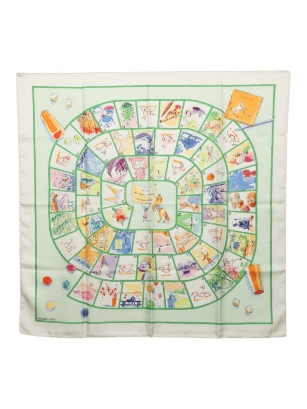 Hermes Carre 90 le Jeu Des Petits Bonheurs a Little Game of Happiness Scarf